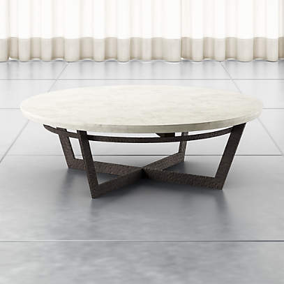 Verdad Round White Marble Coffee Table + Reviews | Crate & Barr