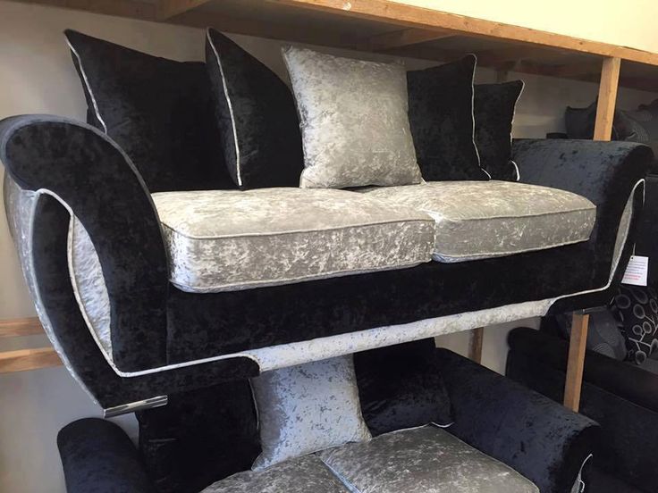 Joshy Silver & Black 3 Seater Sofa interior design decor ideas .