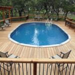 pictures of above ground pools with decks | above ground oval pool .