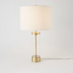 Acrylic Column Table Lamp - Antique Brass #westelm | Table lamp .
