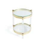 Lucite and Brass Round Side Table | Acrylic side table, Round .