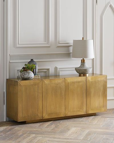 Four Hands Aged Brass-Covered Sophie Console | Furniture design .