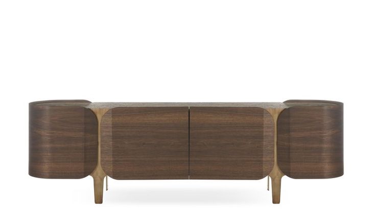 Contemporary Argentina Sideboard or Credenza in Marble, Walnut and .