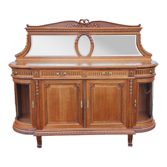Antique Walnut French Louis XVI Style Dining Room Sideboard .