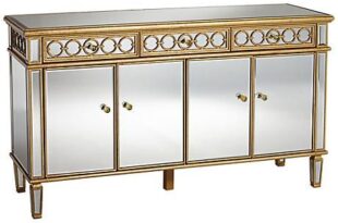 Elizabeth Gold Mirrored 4-Door Buffet Cabinet - #7Y986 | LampsPlus .