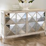 Antique Mirrored 4 Door Accent Chest | Shabby chic furniture .