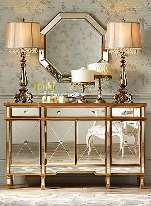 Mirrored Furniture - Reflective Cabinets, Consoles and Chests .
