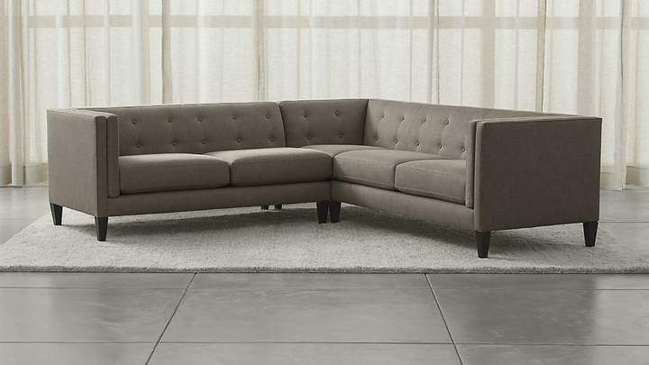 Crate & Barrel Aidan 2-Piece Right Arm Corner Tufted Sectional .