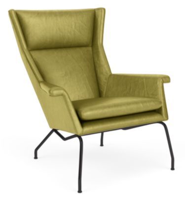 Aidan Leather Chair & Ottoman - Modern Living Room Furniture .