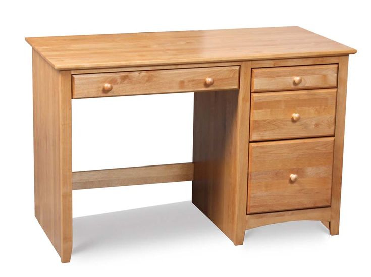 6524X Alder 4 Drawer Desk | Unfinished Furniture of Wilmington .
