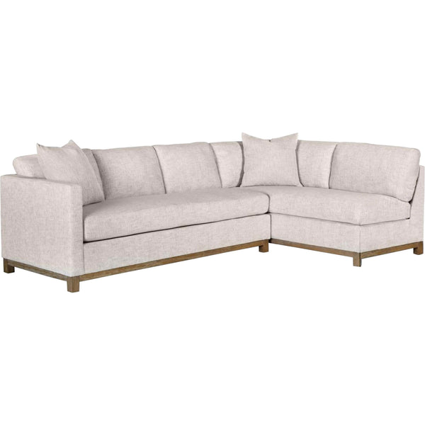 Clayton Right Facing Chaise Sectional, Tweed Alabaster – High .