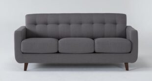 Allie Dark 80" Grey Queen Sleeper Sofa With Memory Foam Mattress .