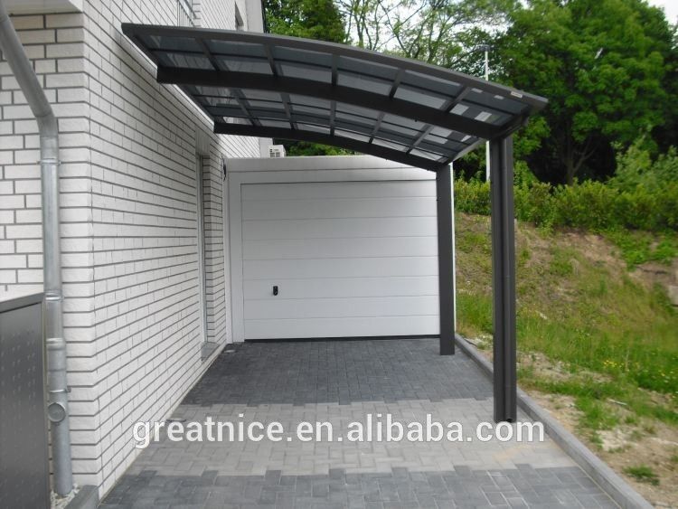 attached wall aluminum carport& Garage with polycarbonate .