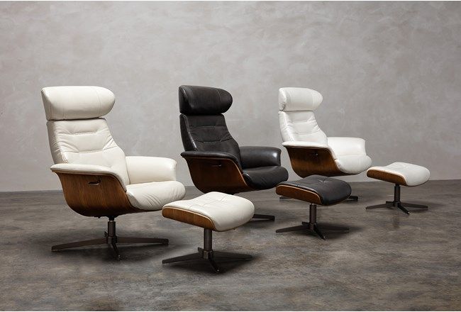 Amala Bone Leather Reclining Swivel
  Chairs