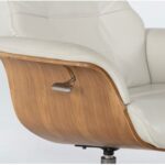 Amala Bone Leather Reclining Swivel Chair With Adjustable Headrest .