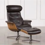 Amala Dark Grey Leather Reclining Swivel Chair With Adjustable .