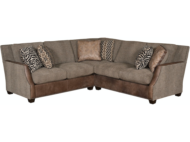 King Hickory Living Room Santiago Leather/Fabric Sectional 2300-LF .