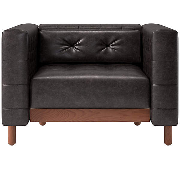 Marconi Tufted Leather Accent Chair Bello Black | C