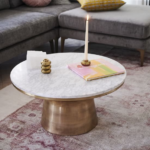 Marble Topped Pedestal Coffee Table | Modern Living Room Furniture .