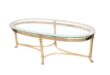 Mid-Century Brass Base & Glass Top Coffee Table Attributed to .