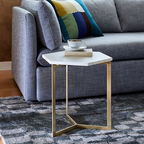 Hex Side Table – Antique Brass | Modern side table, Coffee table .