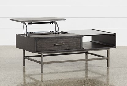 Tracie Glass Lift-Top Coffee Table With Storage | Living Spac