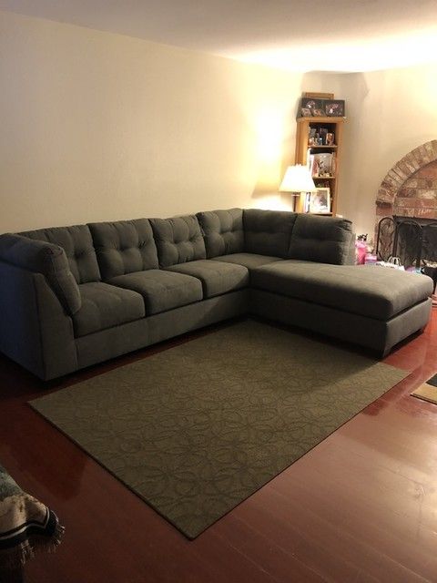 Arrowmask Charcoal 2 Piece 116" Sectional with Right Arm Facing .