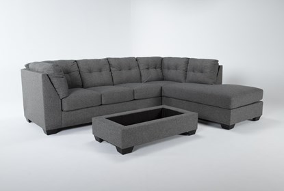 Arrowmask Charcoal 2 Piece Sectional With Full Sleeper & Right Arm .