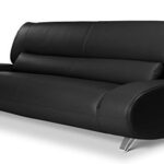 Zuri Furniture Modern Aspen Black Microfiber Leather Sofa | Living .