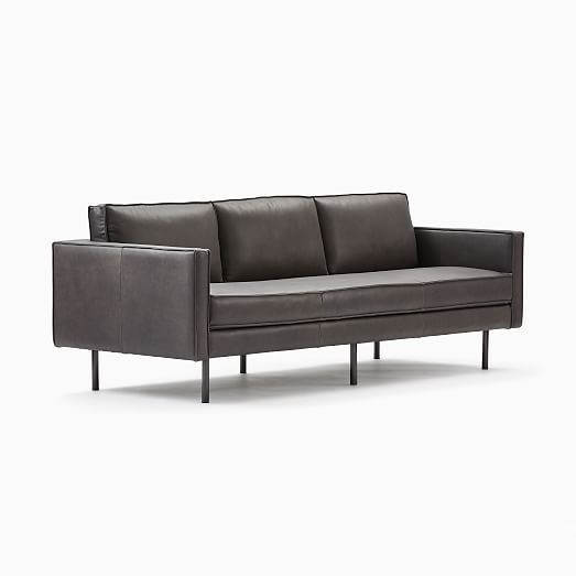 Axel Leather Sofa (60"–89") | Leather sofa, Sofa, Leather .