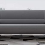 Zuri Furniture Modern Aspen Light Grey Microfiber Leather Sofa .