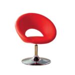 Furniture of America Aspen Padded Leatherette Swivel Chair Red .