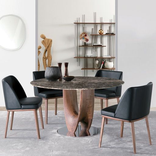 Axis Round Small Table with Marble Top by Stefano Bigi | Tavolo .