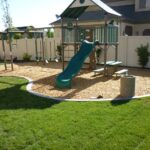 Backyard playground in the landscaping in South Jordan, Utah in .