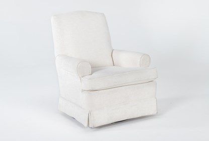 Bailey Roll Arm Skirted Swivel Glider | Swivel glider, Rolled arms .