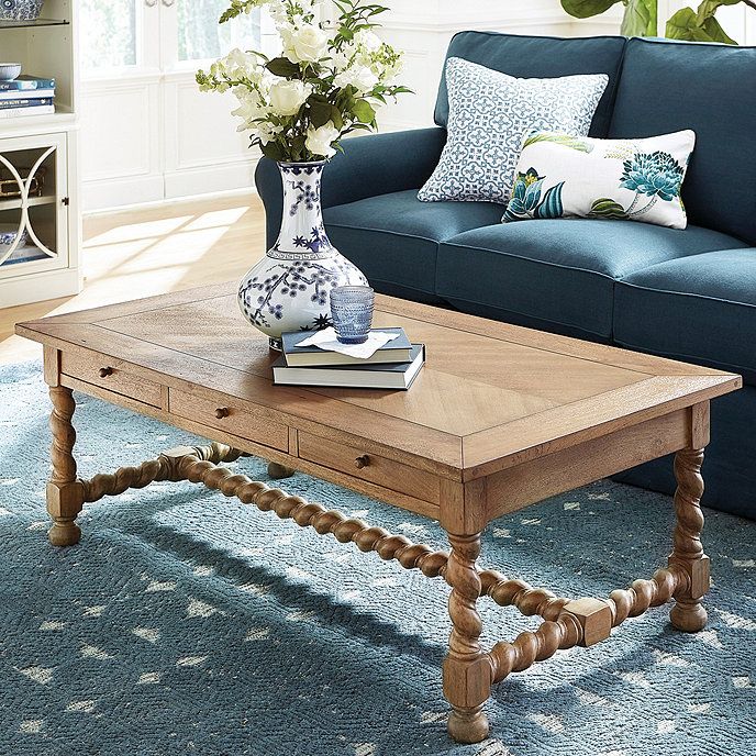 Willow Spindle Leg Coffee Table | Farmhouse living room furniture .