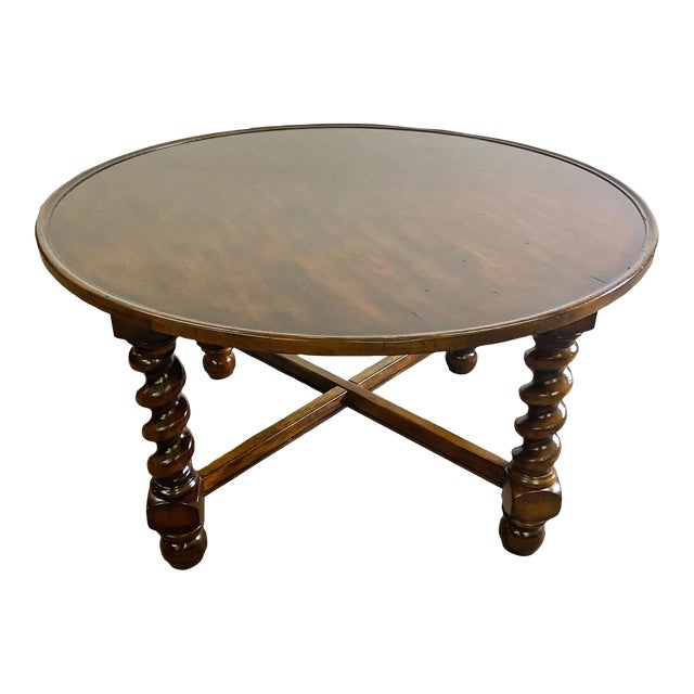Round Coffee Table Tea Table With Barley Twist Legs | Chairi