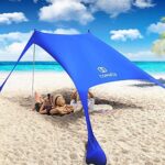 Pop Up Beach Tent Sun Shelter, Cophcy Portable Beach Canopy UPF50+ .