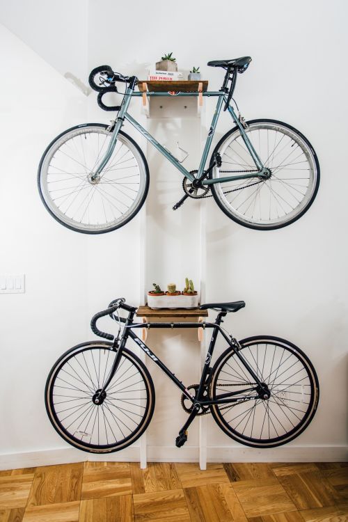 DIY Bicycle Rack Built For Two | Bike storage apartment, Apartment .