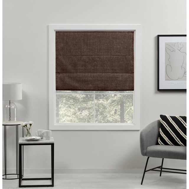 Exclusive Home 64x34 Acadia Total Blackout Roman Curtain Shades .