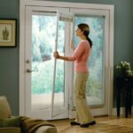 ODL glass door window treatments, between the glass blinds .