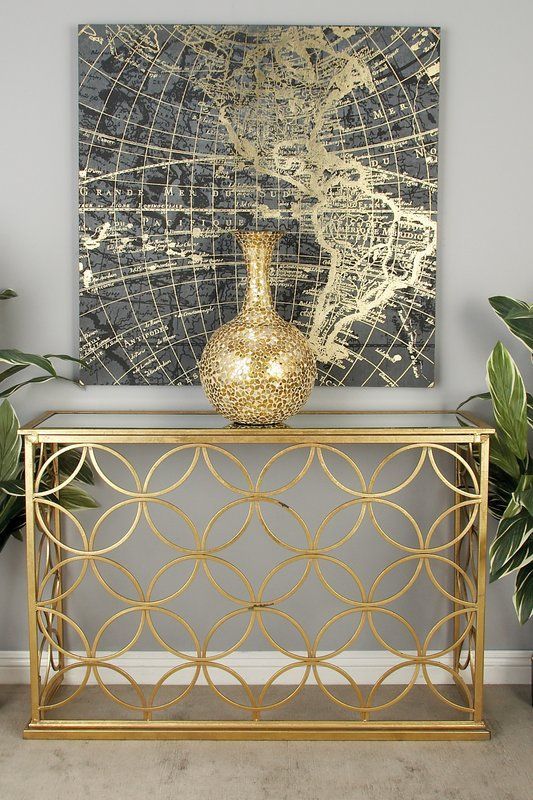 Fancy Console with brass base & Glass Top most Elegant design .