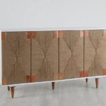 Woven Two-tone Four-door Cabinet | Cabinet, Coastal style, City .