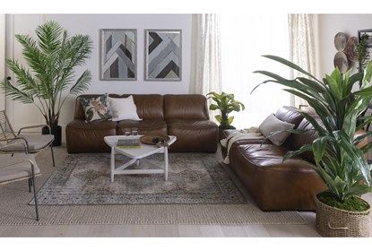 Burton Leather Armless 91" Sofa | Leather couches living room .