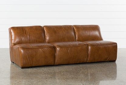 Burton Leather Armless 91" Sofa | Armless leather sofa, Brown .