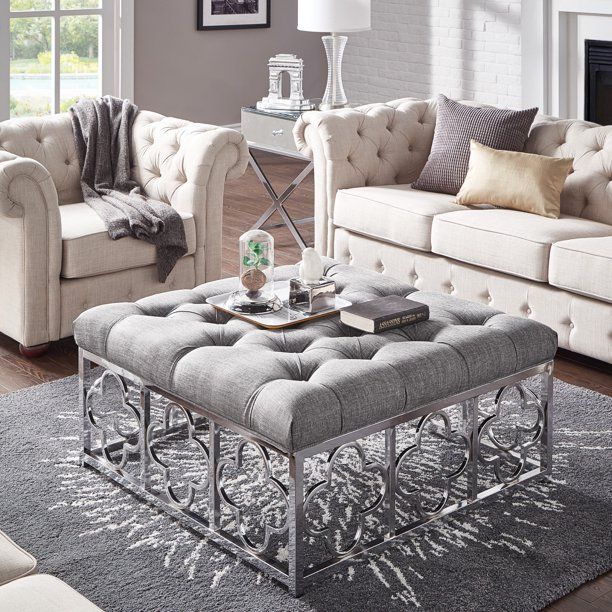 Button Tufted Coffee Tables | Square ottoman coffee table, Weston .