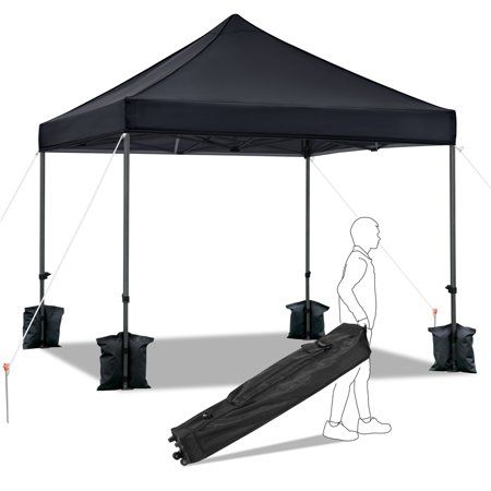 SMILE MART Adjustable 10' x 10' Commercial Pop-up Canopy with .