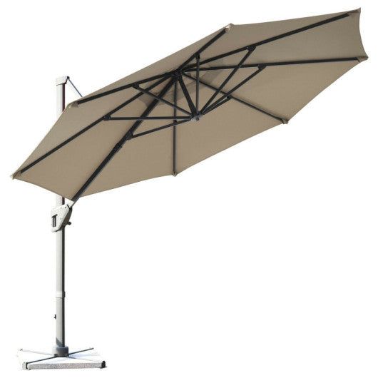 11ft Patio Offset Umbrella with 360° Rotation and Tilt System .