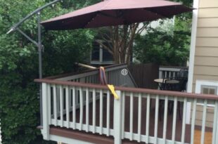 Mount a Deck Umbrella to Save Space | Deck shade, Deck umbrella .