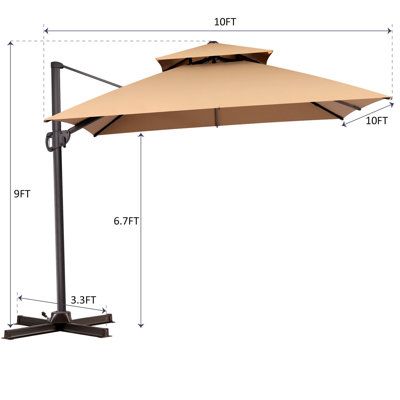 Freeport Park® Gerken 10' Square Cantilever Umbrella | Wayfair .